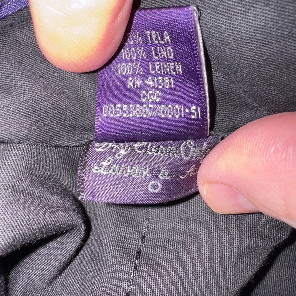 Ralph Lauren Purple Label Women's Pants 100% Wide Leg Elastic Waist Navy 32X29